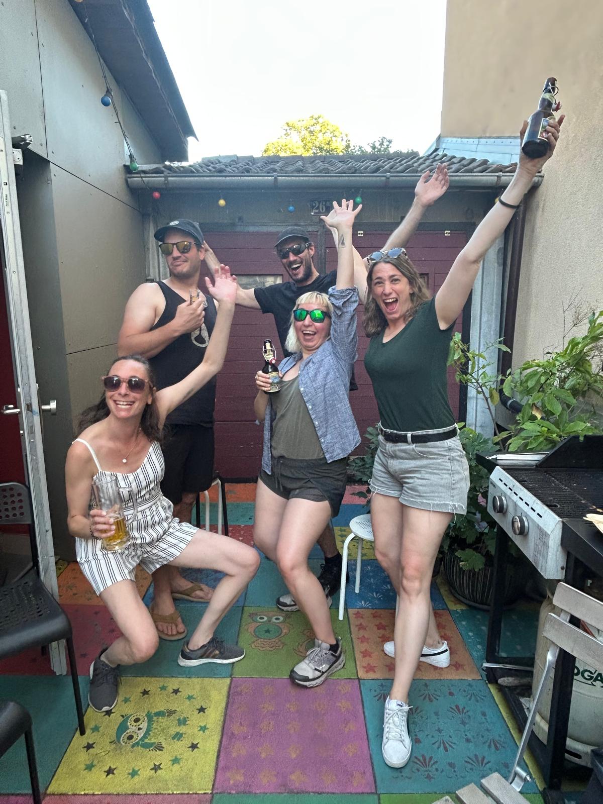 The group celebrating